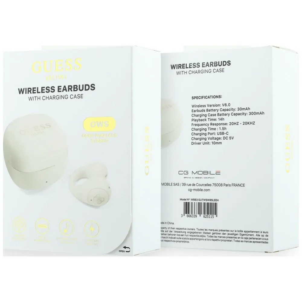 Wireless earphones OWS Guess Mini Classic white
