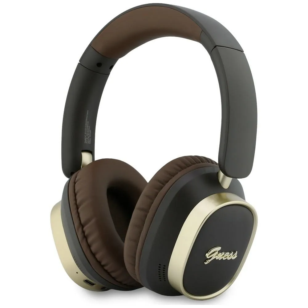 Wireless headphones Guess ENC Rectangle Metal Script brown
