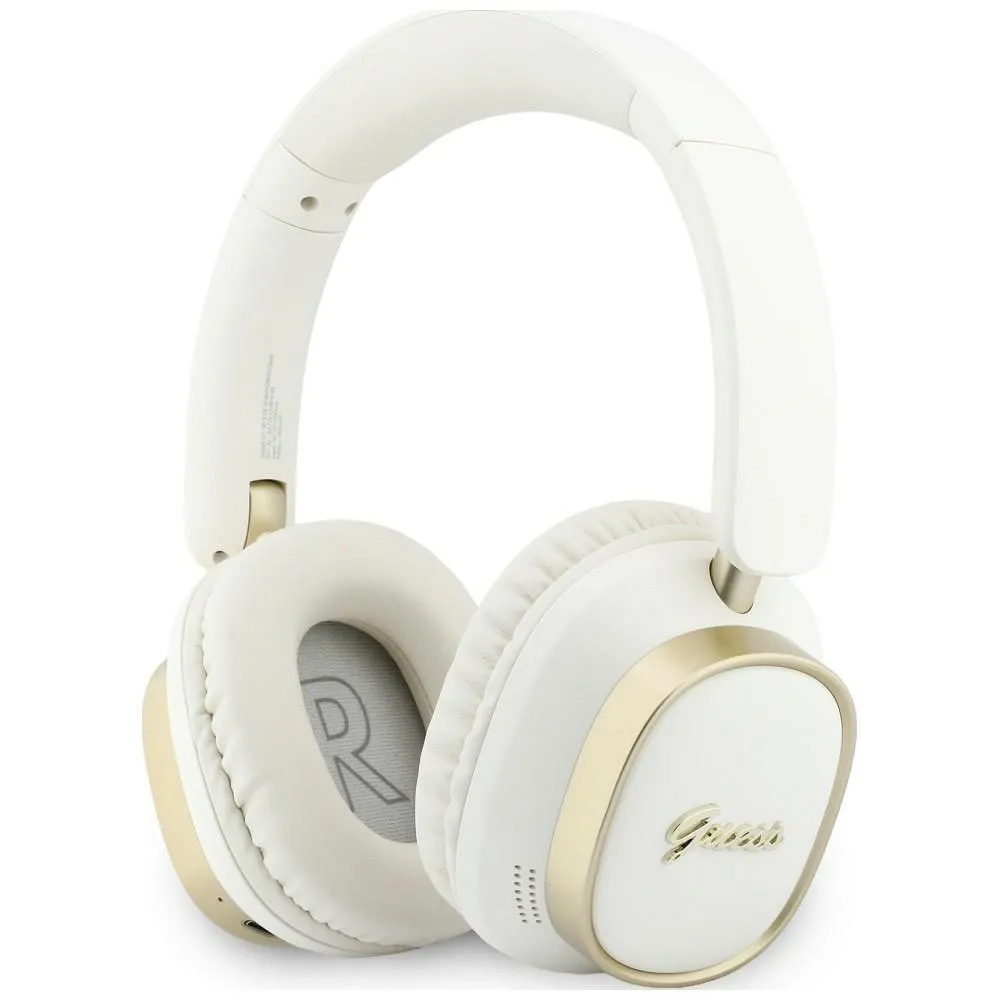 Wireless headphones Guess ENC Rectangle Metal Script white