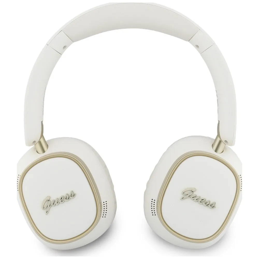 Wireless headphones Guess ENC Rectangle Metal Script white