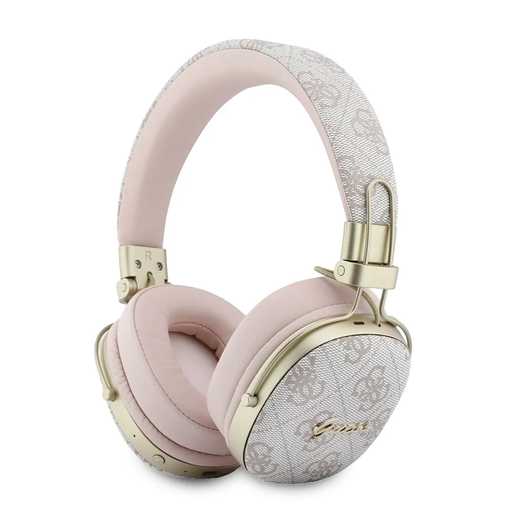 Wireless headphones Guess ENC Metal 4G Script Logo pink