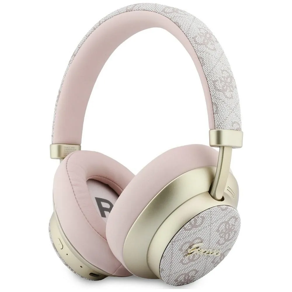 Wireless headphones Guess ENC 4G Gold Script Metal pink