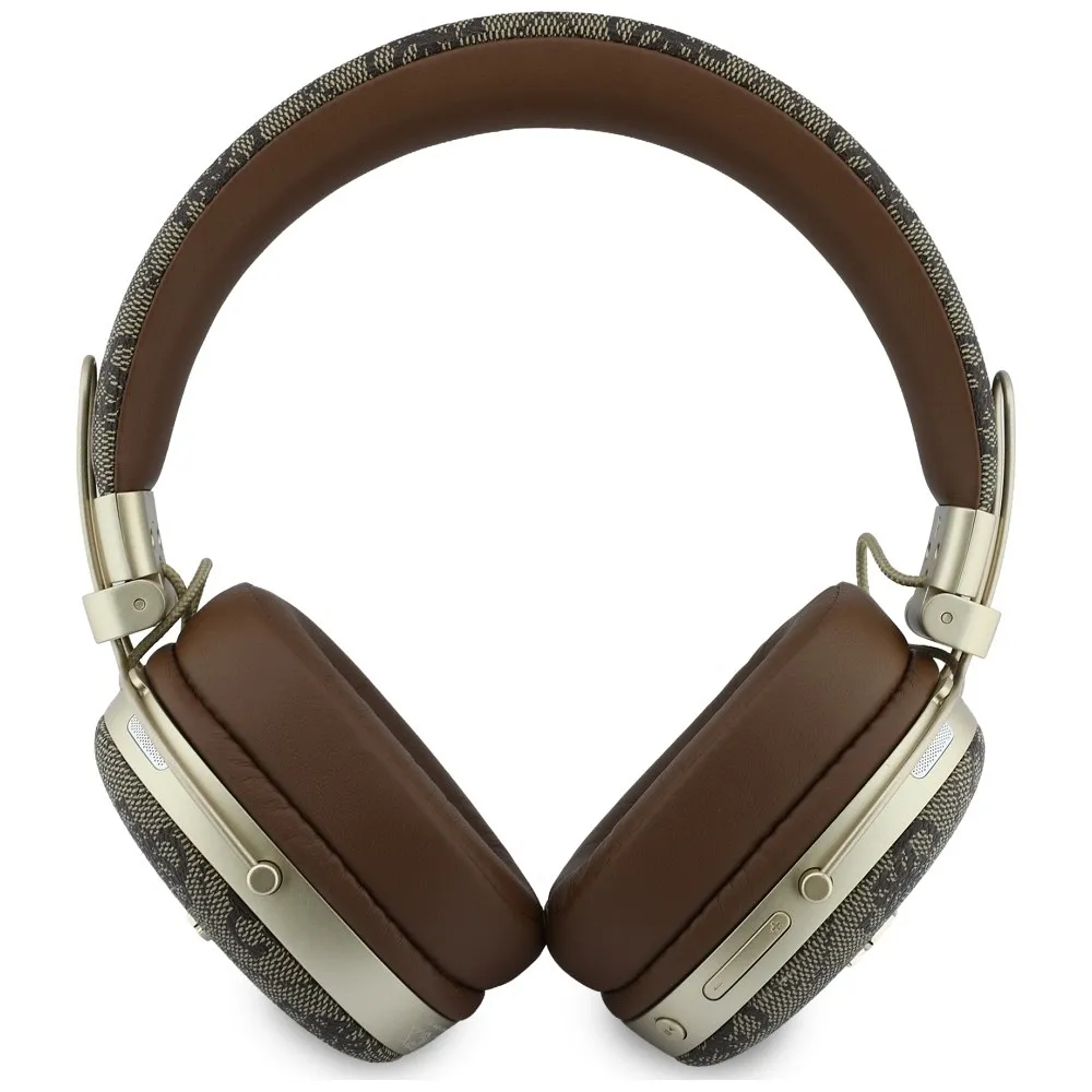 Wireless headphones Guess ENC Metal 4G Script Logo brown