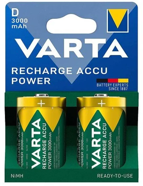 VARTA rechargeable battery R20 (Type D) 3000mAh Accu Power 2 pcs