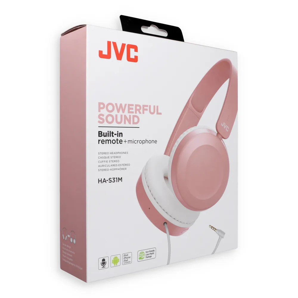 Wired headphones JVC HAS31MPE pink