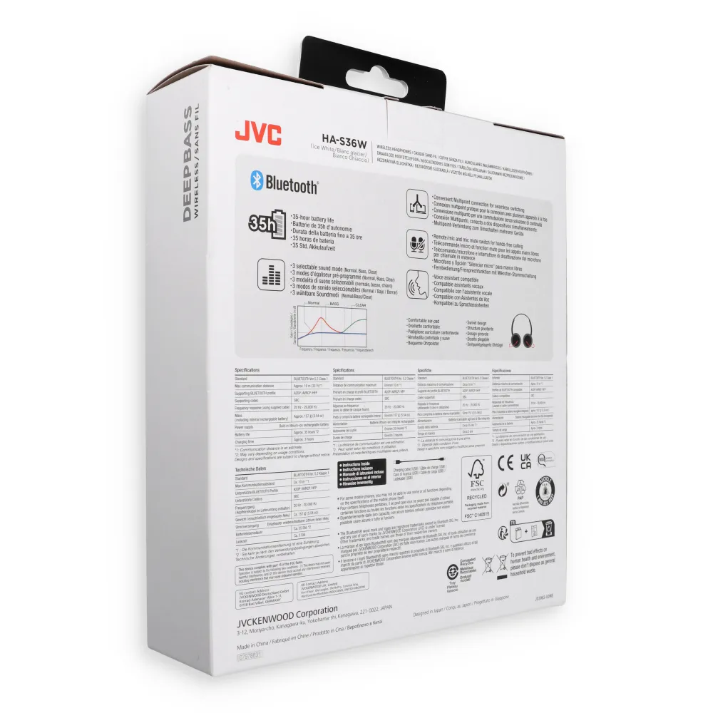 Wireless headphones JVC HAS36WWU white