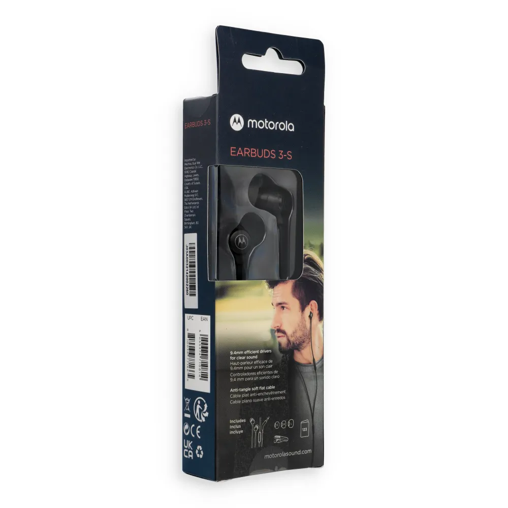 Wired earphones with microphone MOTOROLA Earbuds 3-S black