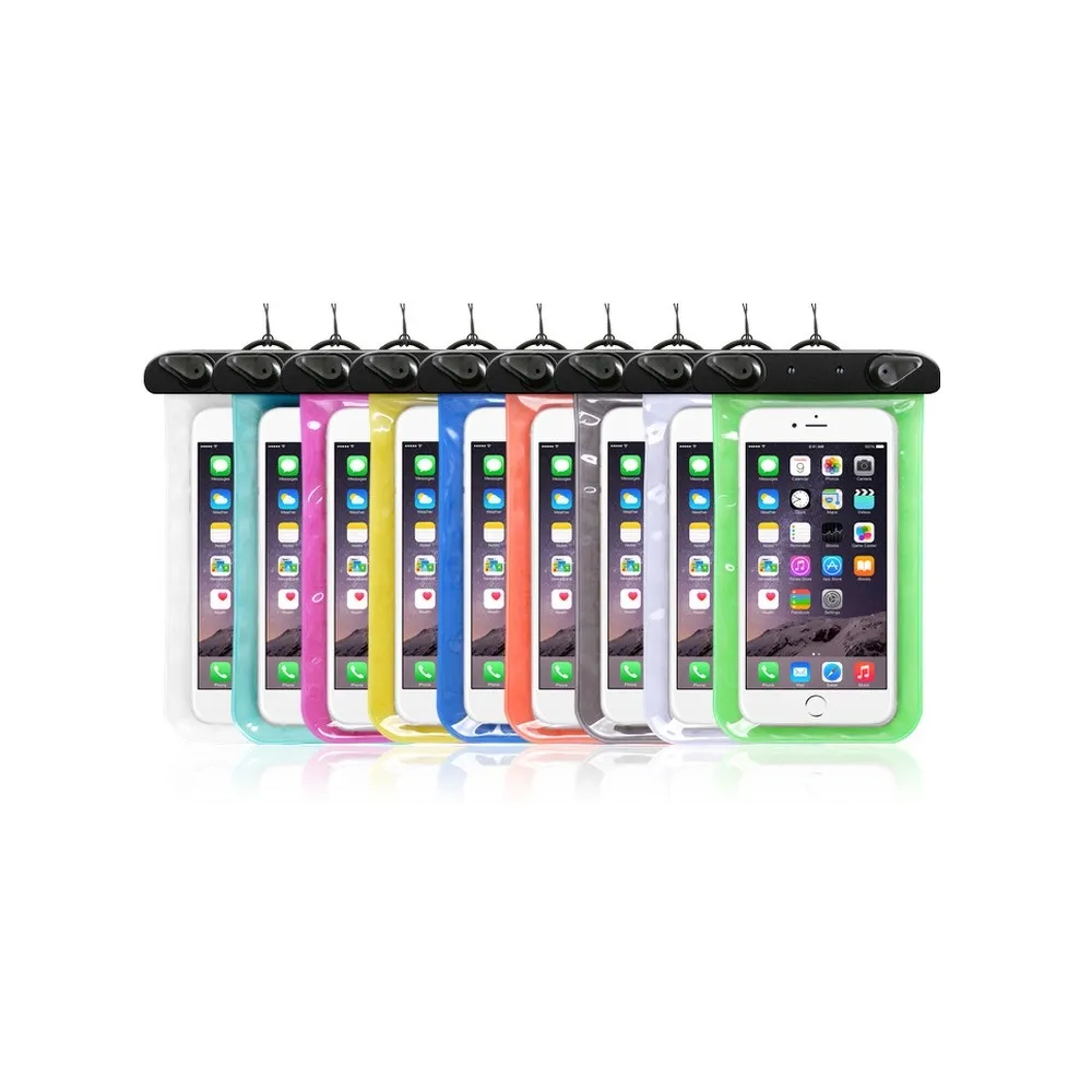 Waterproof bag passend für mobile phone with plastic closing blue