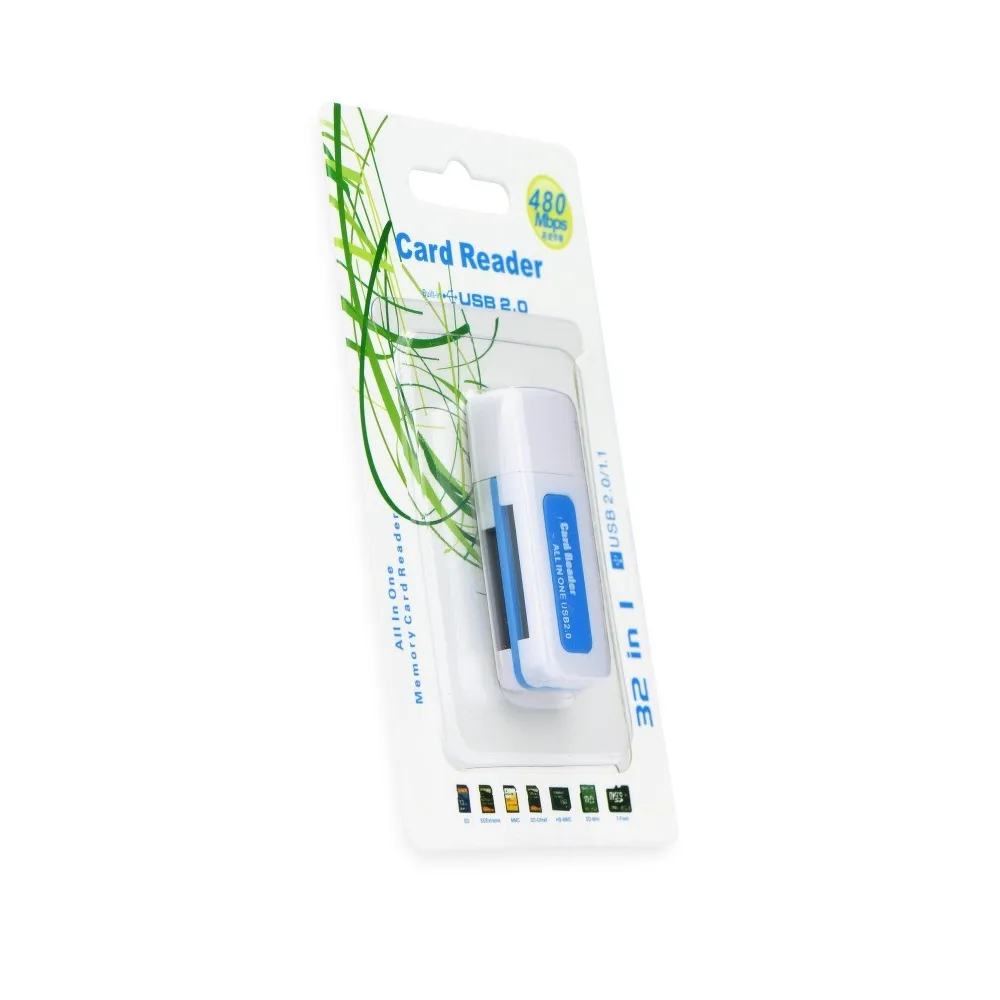 Memory Card Reader BLAU SDHC/SD / MMC / RS-MMC / Mini-SD(adapter) / Micro SD(adapter) / TF(adapter) / XD / MS / MS DUO / MS PRO DUO 2.0