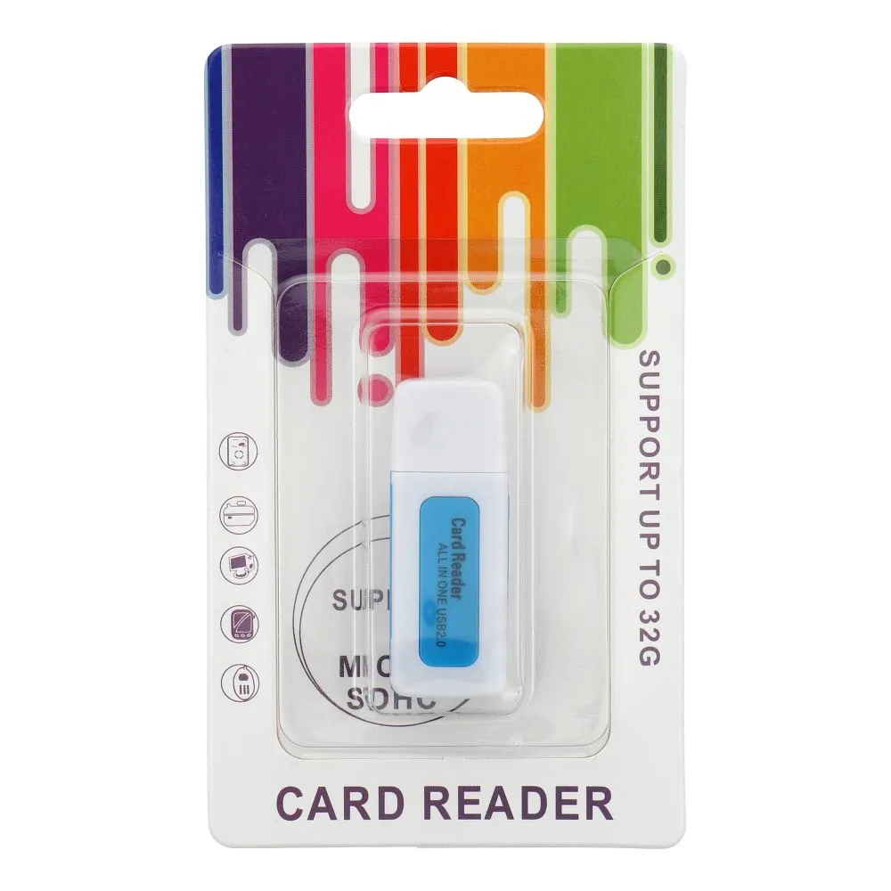 Memory Card Reader BLAU SDHC/SD / MMC / RS-MMC / Mini-SD(adapter) / Micro SD(adapter) / TF(adapter) / XD / MS / MS DUO / MS PRO DUO 2.0