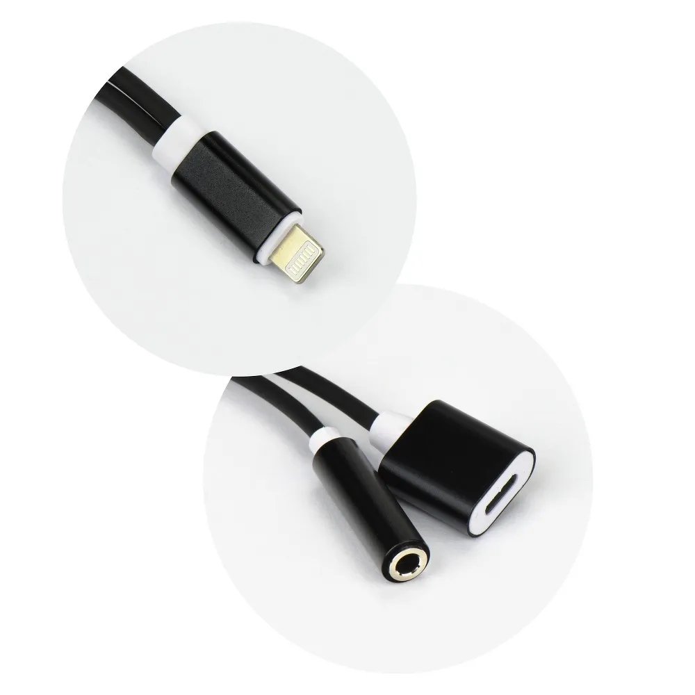 Adapter HF/audio + Laden Ipho7 do Jack 3,5mm schwarz