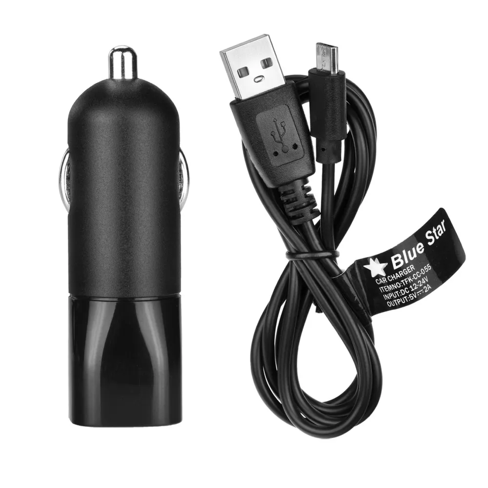 KFZ - Ladegerät MICRO USB 2A UNIVERSAL BLUE STAR (abnehmbar Kabel)