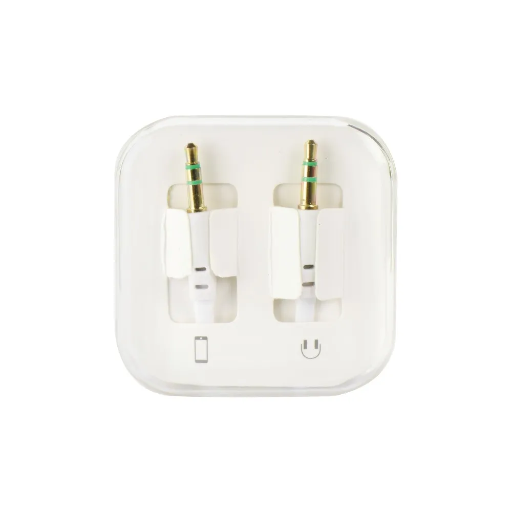 Kabel AUX JACK STEREO 3,5mm weiß 1m flach