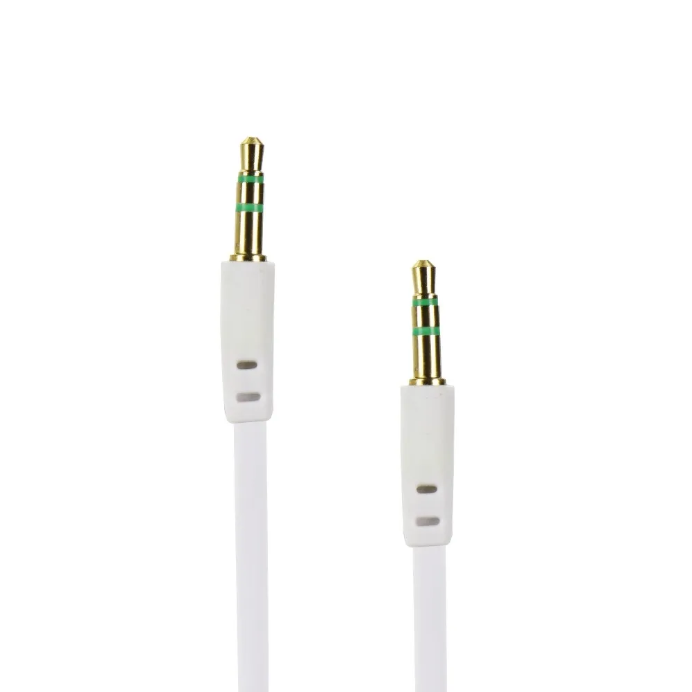 Kabel AUX JACK STEREO 3,5mm weiß 1m flach