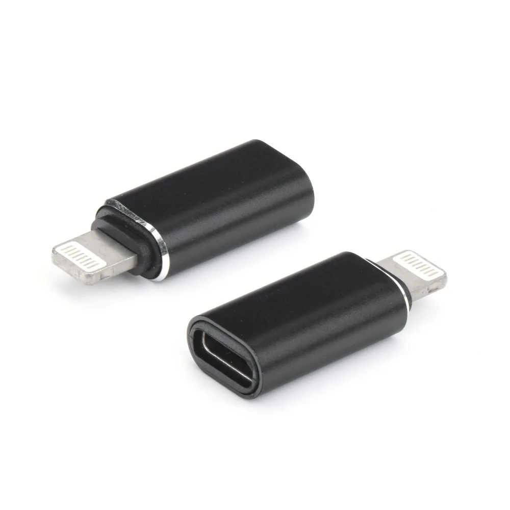 Adapter Ladekabel Micro usb Typ C - Lightining schwarz