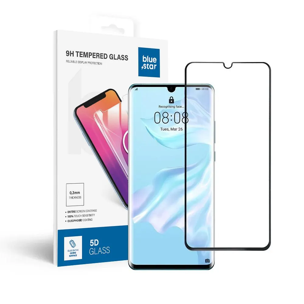 Panzerglas Blue Star 3D - HUAWEI P30 Pro (full glue/case friendly) - schwarz