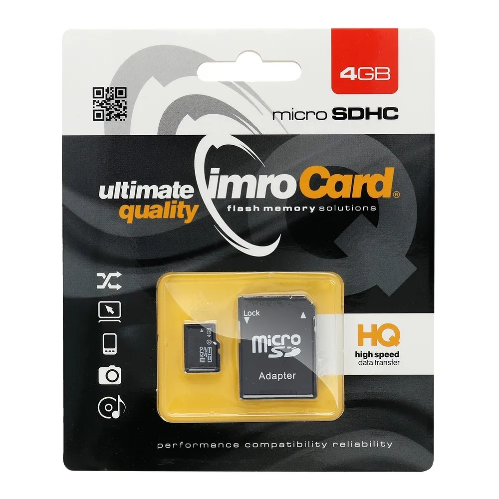SPEICHERKARTE IMRO microSD 4GB mit Adapter SD class 10 UHS