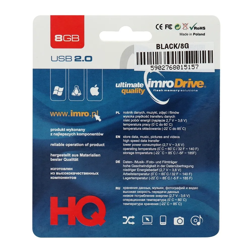 USB-STICK Imro Black 8 GB