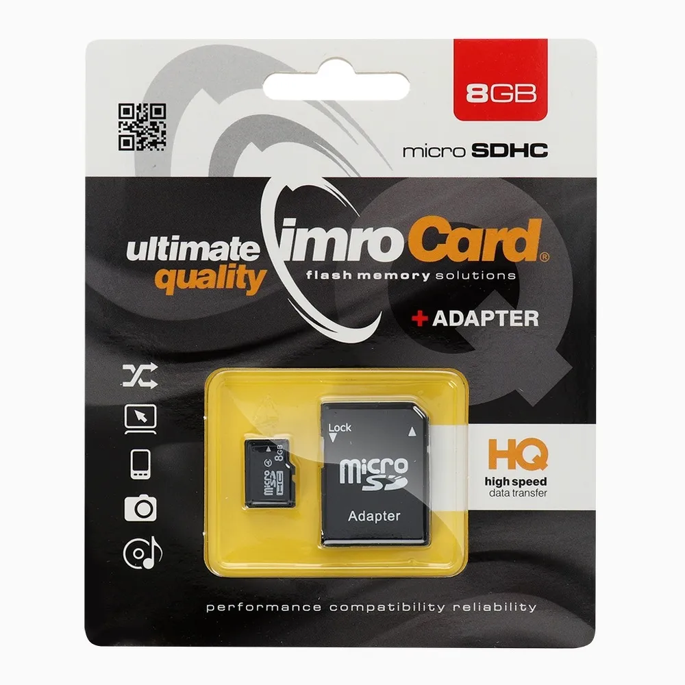 SPEICHERKARTE IMRO microSD 8GB mit Adapter SD