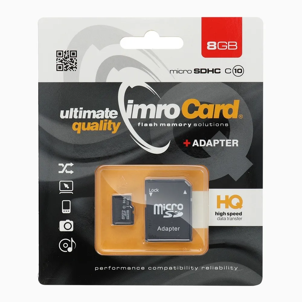 SPEICHERKARTE IMRO microSD 8GB mit Adapter SD Klasse 10 UHS