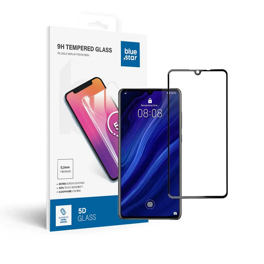 Panzerglas Blue Star 3D - HUAWEI P30 (full glue/case friendly) - schwarz