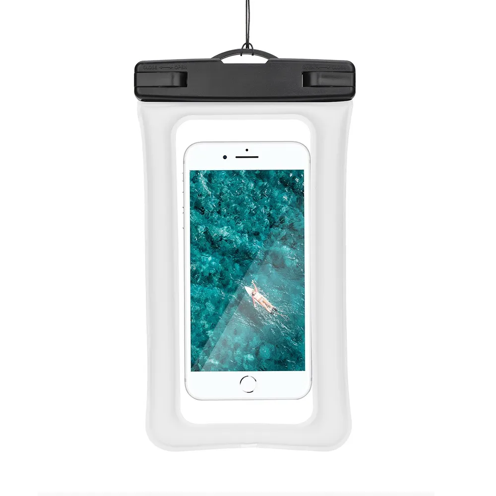 Waterproof bag passend für mobile phone with plastic closing AIRBAG creamy white