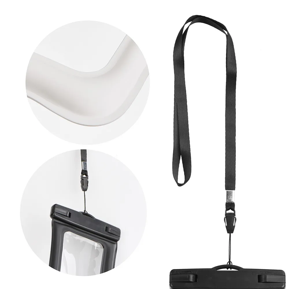 Waterproof bag passend für mobile phone with plastic closing AIRBAG creamy white