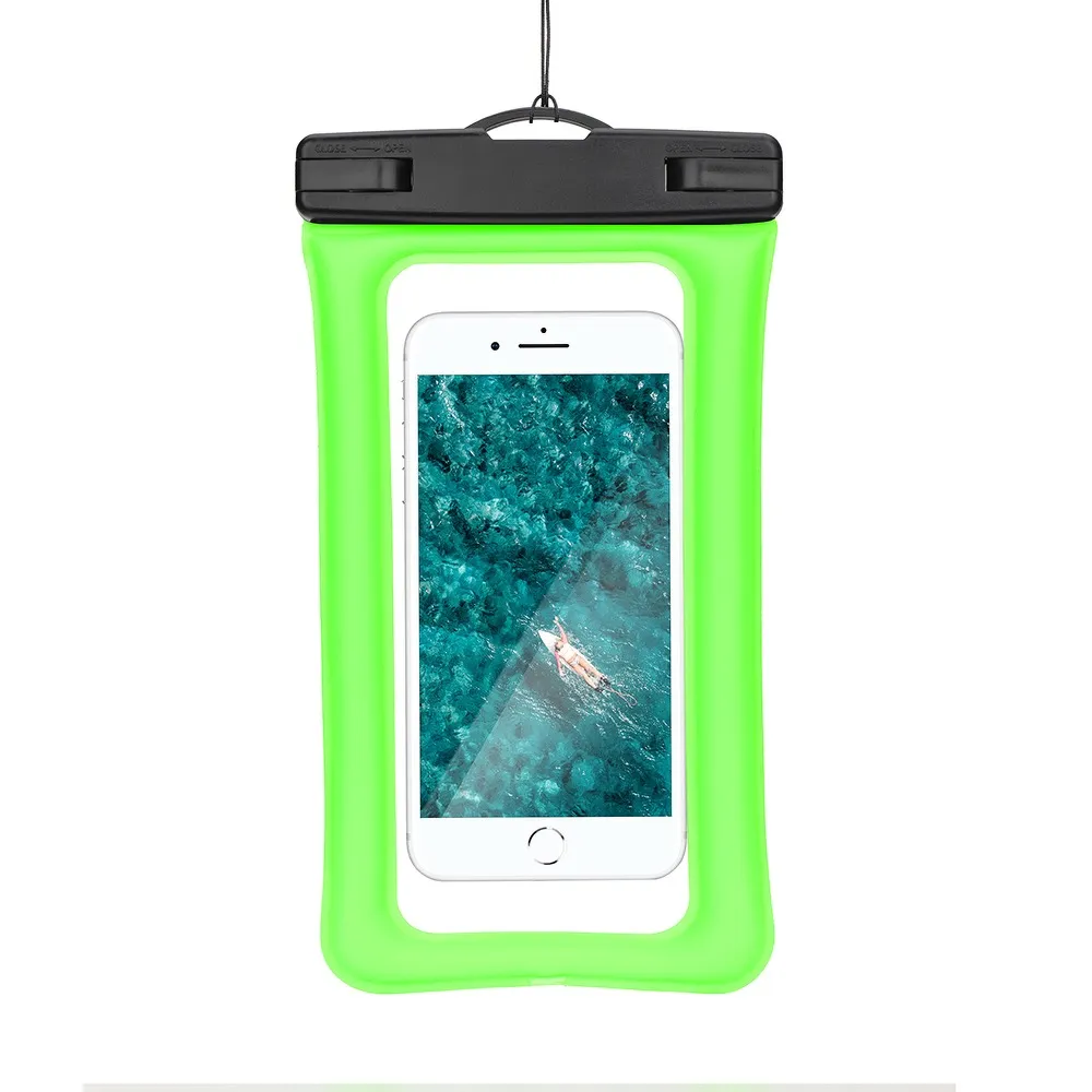 WWaterproof bag passend für mobile phone with plastic closing AIRBAG green