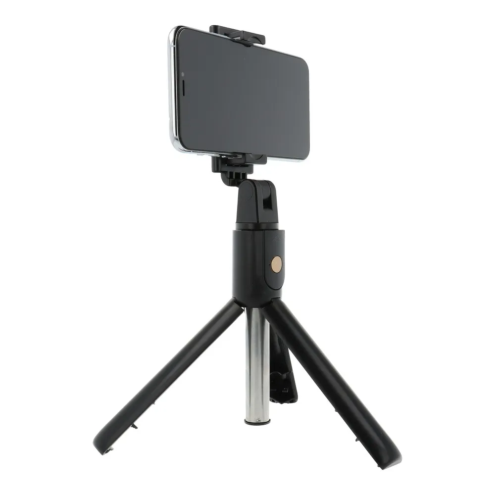 Universal Halterung passend für Handy und Kamera (selfie set) - mit bluetooth Stativ schwarz K07