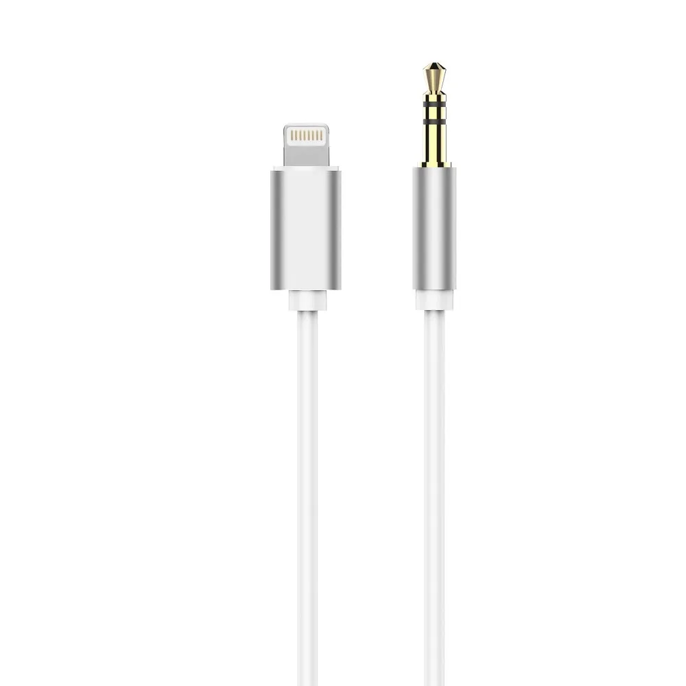Adapter HF/audio passend für iPhone Lightning 8-pin - Jack 3,5mm Kabel (male) weiß