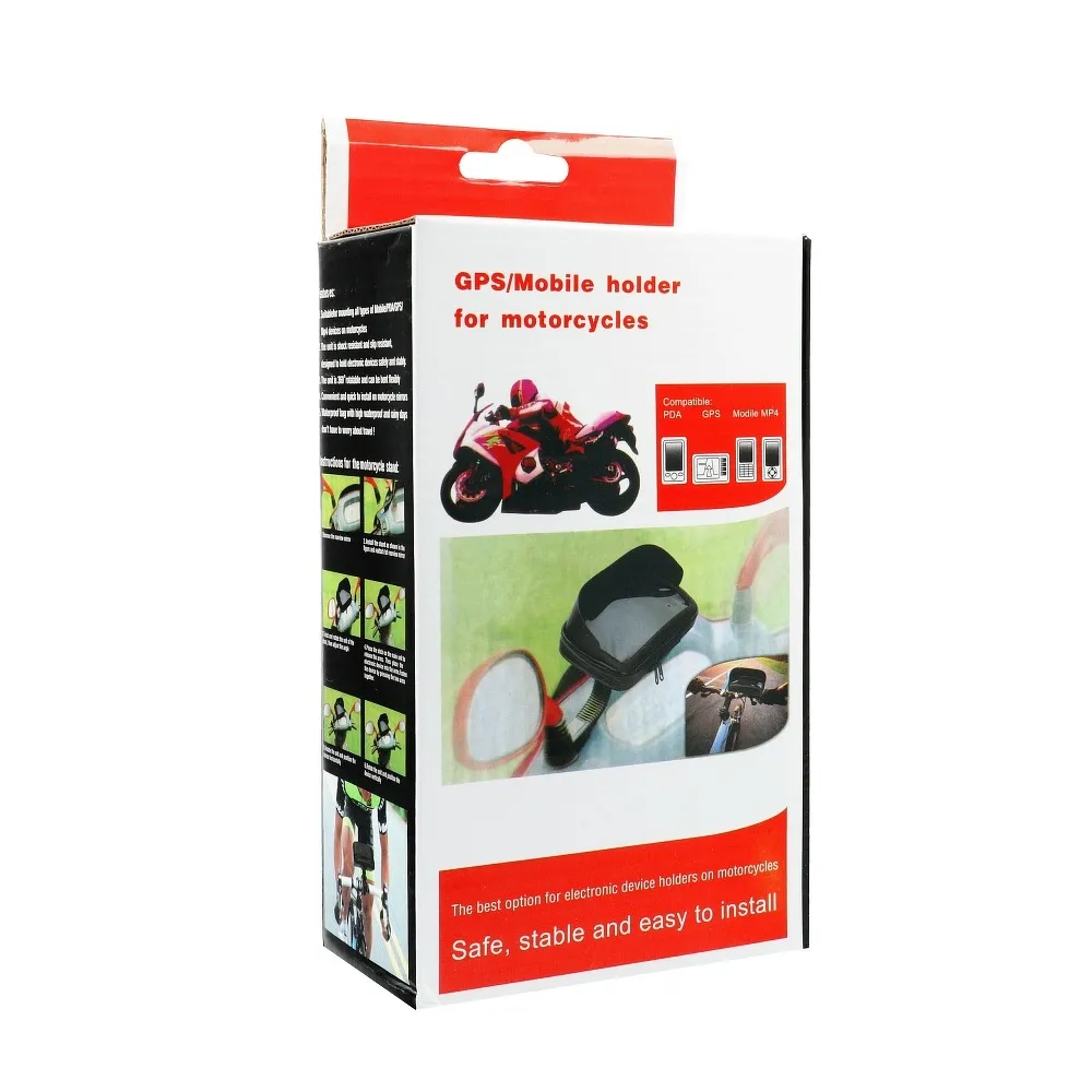 Motorrad- / Rollerhalterung mit wasserdichtem Verschluss und Schirmdach 5,5 "- 6,3"