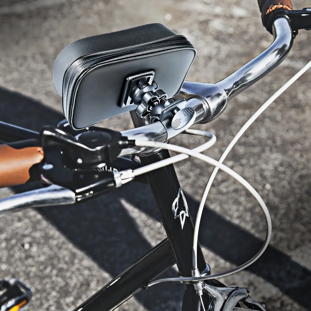 Fahrradhalterung mit wasserdichtem Verschluss und Schirmdach 4,8 "- 5,5"