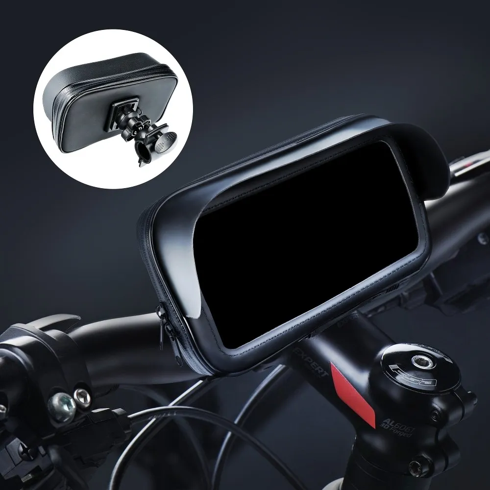 Fahrradhalterung mit wasserdichtem Verschluss und Schirmdach 5,5 "- 6,3"