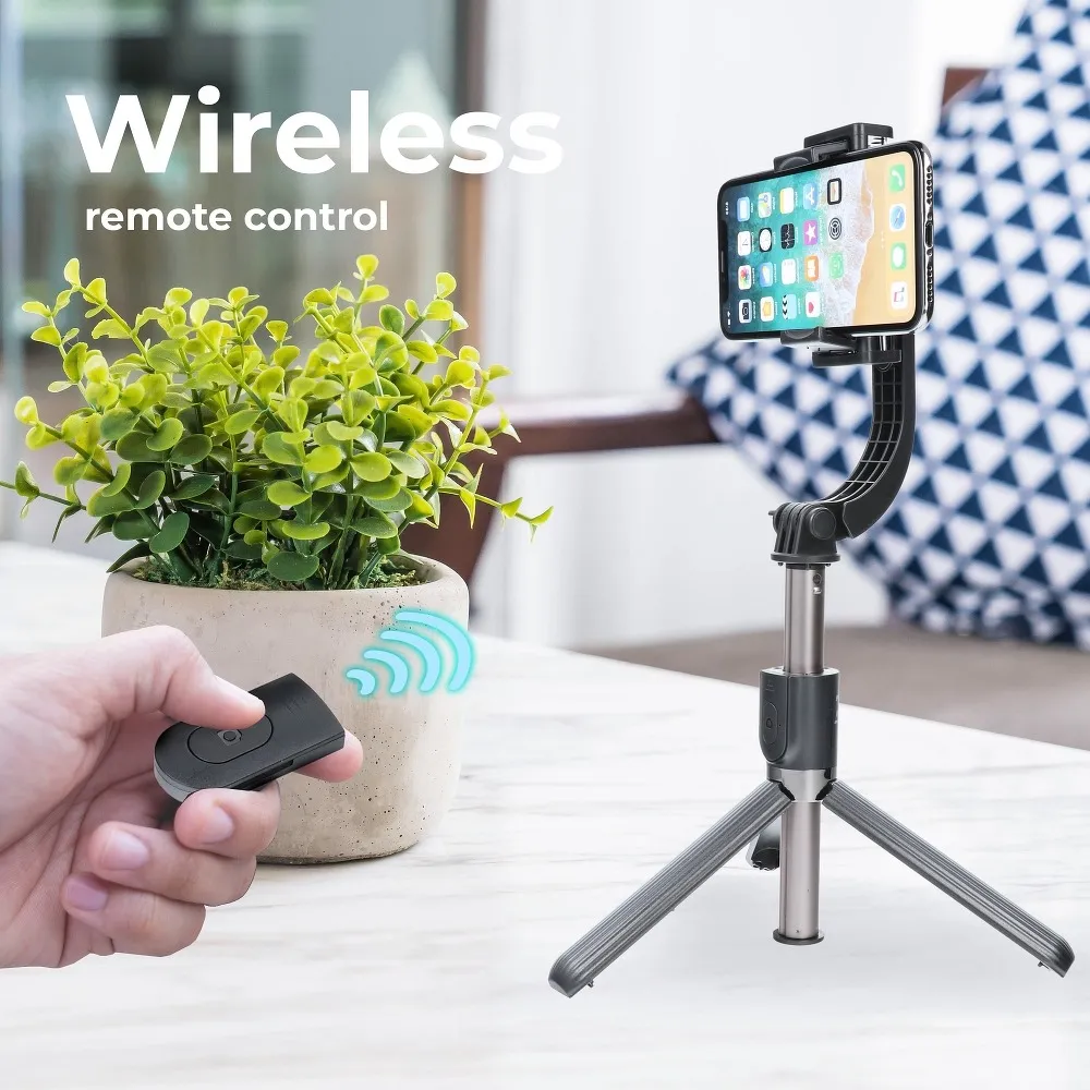 Universal Halterung TRIPOD passend für Handy und Kamera (selfie set) Bluetooth Schalter GIMBAL Stabilisator SSTR-L08 schwarz