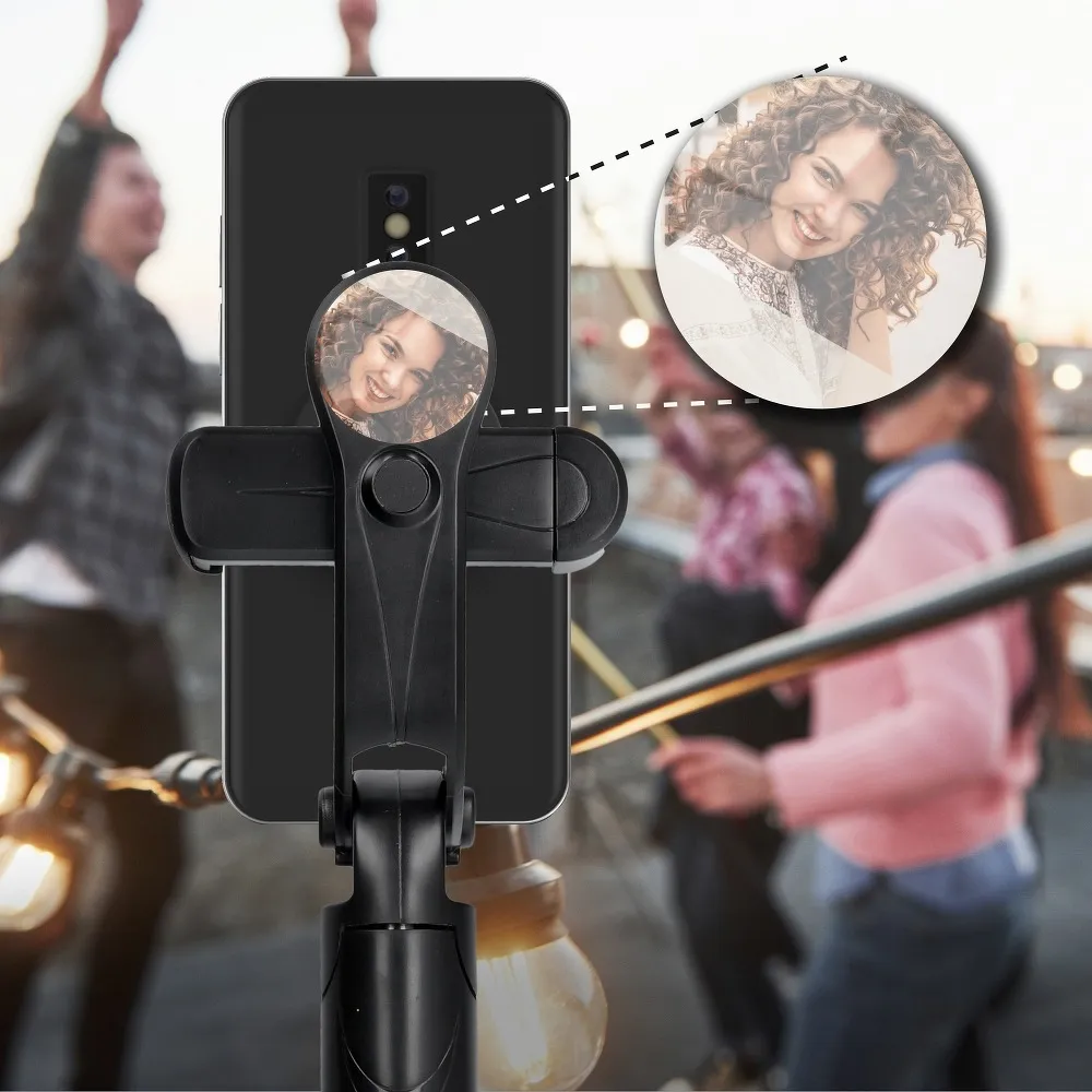Universal Halterung TRIPOD passend für Handy und Kamera (selfie set) Bluetooth Schalter mit Spigel SSTR-11 schwarz