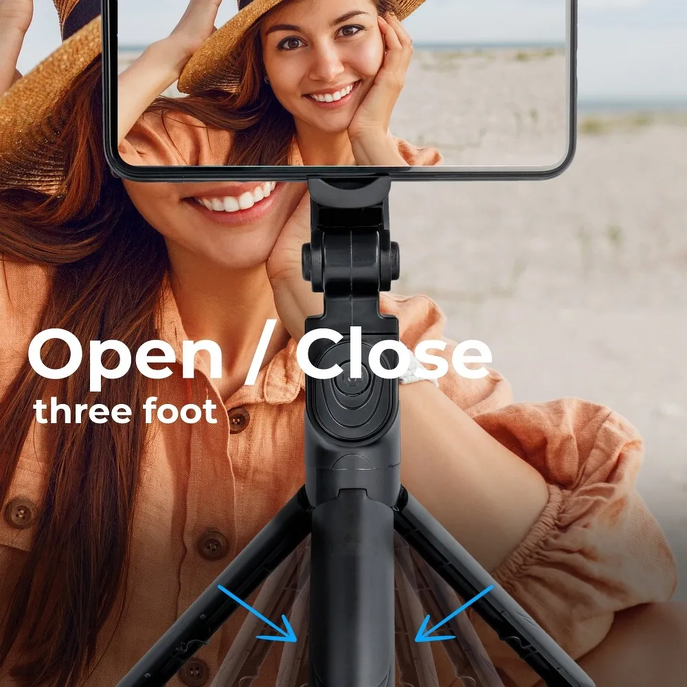 Universal Halterung TRIPOD passend für Handy und Kamera (selfie set) Bluetooth Schalter mit Spigel SSTR-11 schwarz