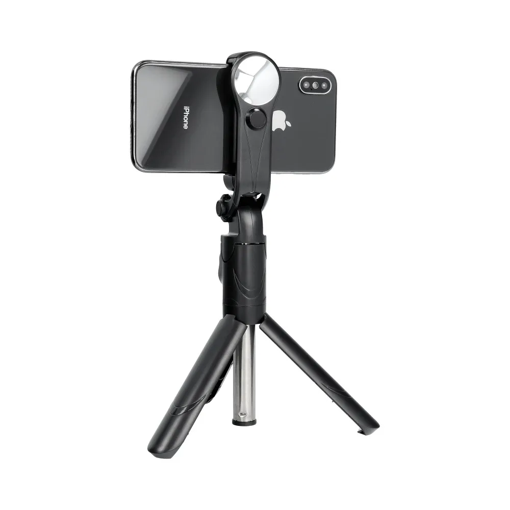 Universal Halterung TRIPOD passend für Handy und Kamera (selfie set) Bluetooth Schalter mit Spigel SSTR-11 schwarz