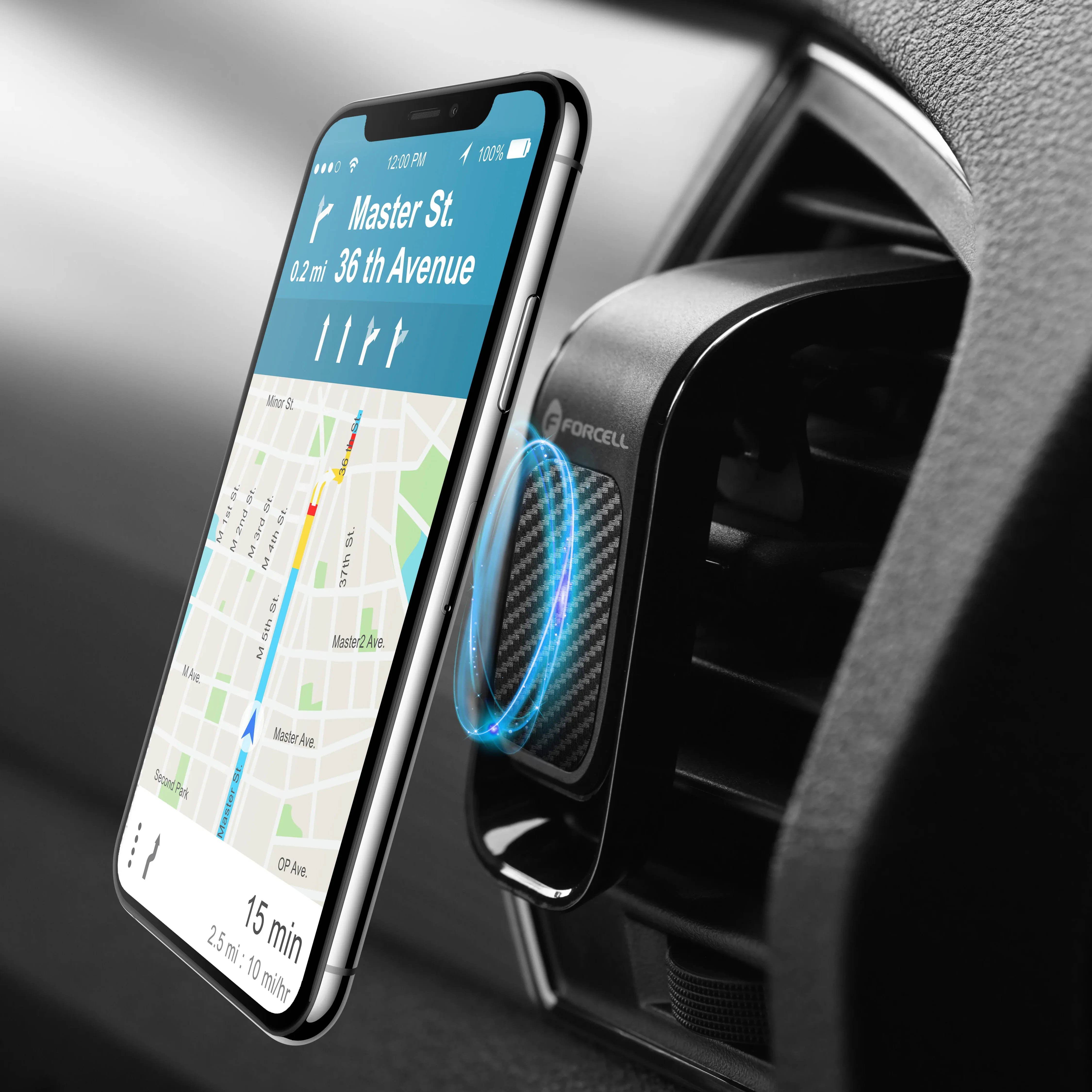 FORCELL autohalerung CARBON B060 magnetic to air vent