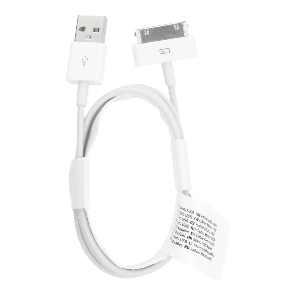 Kabel USB passend für iPhone 30-pin (iPhone 4) 1A C606 weiß 1 Meter