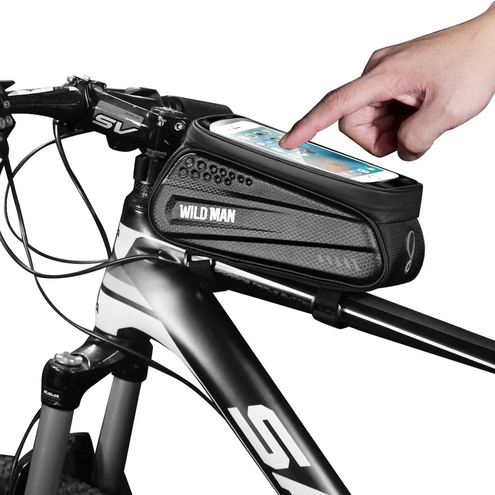 Fahrradhalter / Tasche mit einer Abdeckung passend für den Rahmen mit einem Schloss WILDMAN ES3 1L 4" - 7"