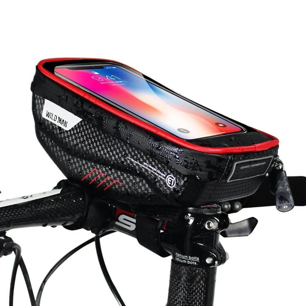 Fahrradhalter / Tasche mit Lenkerabdeckung, mit Schloss WILDMAN E1 1L 4 "- 7"