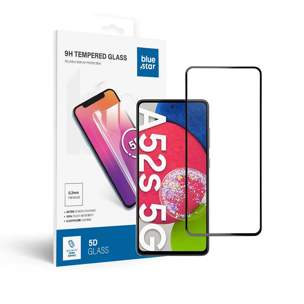Panzerglas Blue Star 3D - SAM A52/52s 5G/LTE (full glue/case friendly) - schwarz