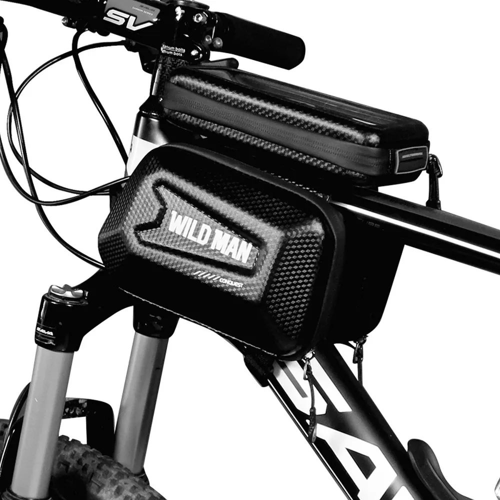 Fahrradhalter / Tasche mit einer Abdeckung passend für den Rahmen mit einem Schloss WILDMAN ES6 1L 4" - 7"