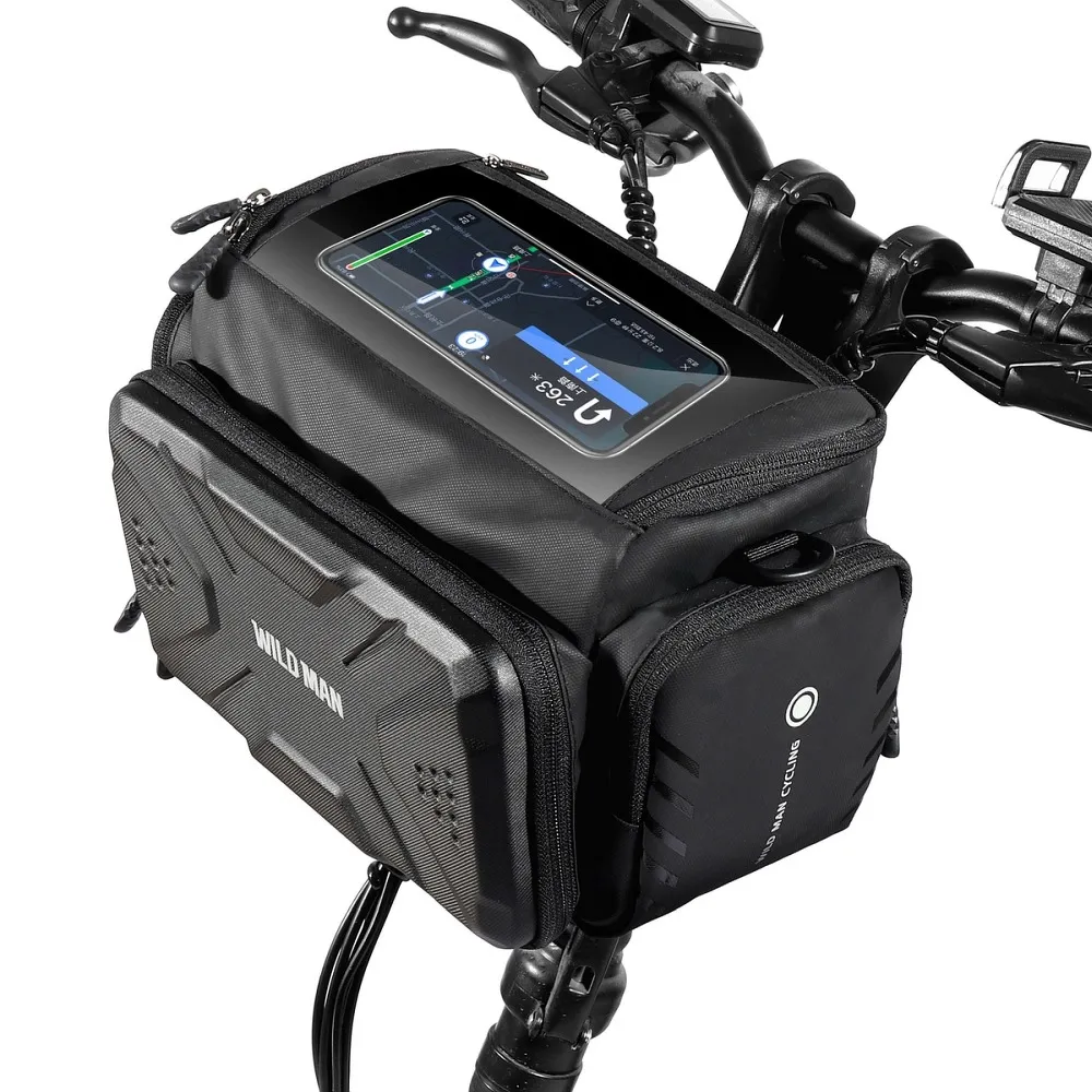 Fahrradhalter / Tasche mit Lenkerabdeckung, mit Schloss WILDMAN GS6 4L 4" - 7"