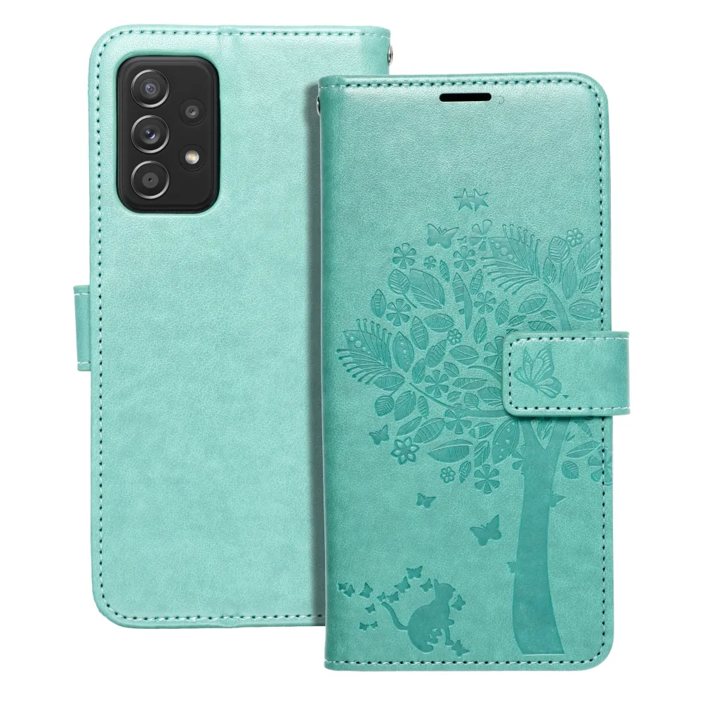 MEZZO Book Case passend für SAMSUNG A52 5G / A52 LTE ( 4G ) / A52s 5G Baum grün