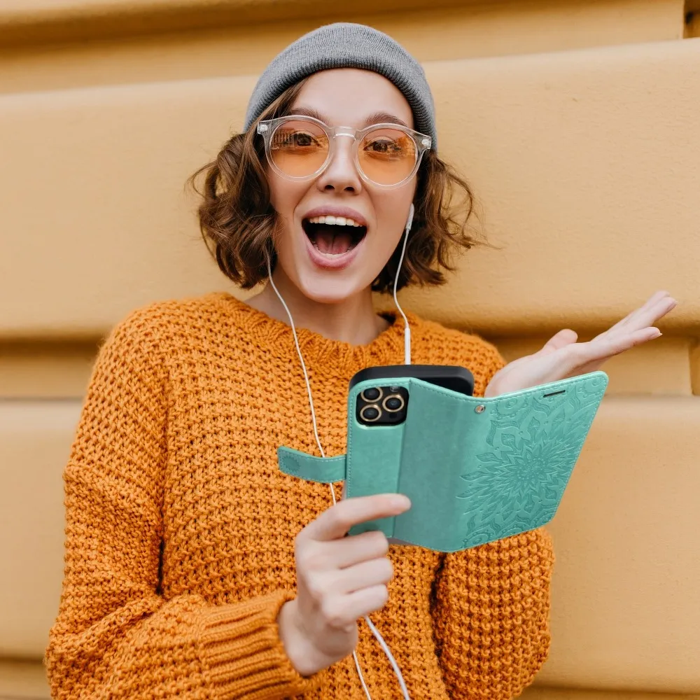 MEZZO Book Case passend für XIAOMI Redmi NOTE 10 Pro Mandala grün