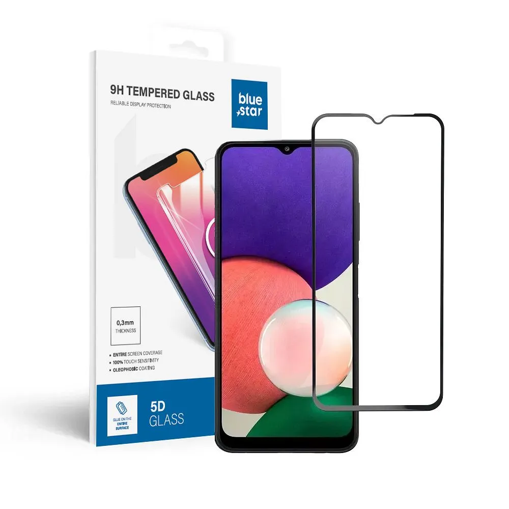 Panzerglas Blue Star 3D - SAM A22 5G (full glue/case friendly) - schwarz
