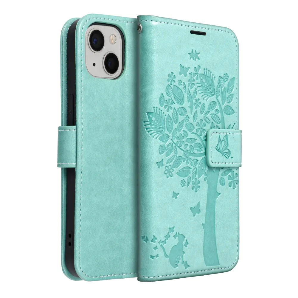 MEZZO Book Case passend für IPHONE 13 Baum grün