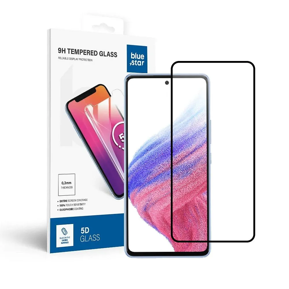 Panzerglas Blue Star 3D - SAM A53 5G (full glue/case friendly) - schwarz