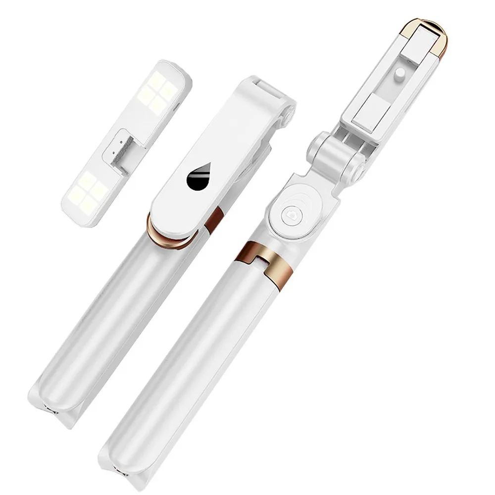 Kit / Selfie-Halter mit Bluetooth-Fernbedienung Stativ LED SSTR-20 weiß